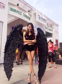 Módne Čierne veľké dospelé anjel krídla prop pódium bielizeň zobraziť prop Anjel Pierko krídlo cosplay kostým