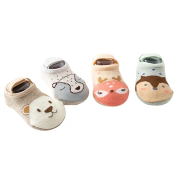 Baby Ponožky 1-3Y Dieťa Walker Topánky Novorodencov Batoľa Jeseň Zimné Topánky, Ponožky Roztomilý Zvierat Vzor Non-slip Bavlna Poschodí Ponožky