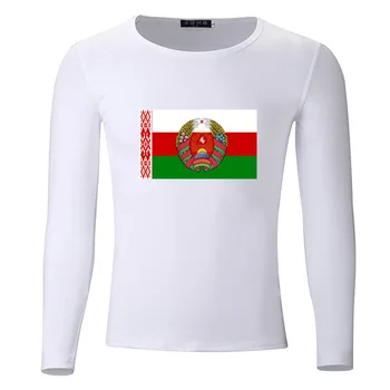 Bielorusko Bieloruská Vlajka Veľká Veľkosť Študentov Jar Jeseň T-Shirt Long Sleeve Muži Ženy Chlapci Dievčatá Tričko Tees Deti Tshirt