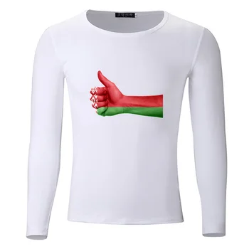 Bielorusko Bieloruská Vlajka Veľká Veľkosť Študentov Jar Jeseň T-Shirt Long Sleeve Muži Ženy Chlapci Dievčatá Tričko Tees Deti Tshirt