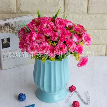 14 Vedúci Krásy Rose Upscale Umelé Kvety, Obývacia Izba Dekoračné Umelé Kvetiny Stôl Konferenčný Stolík Umiestnený Kvetinový Plastové
