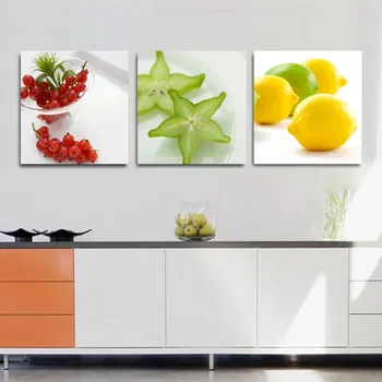 Ovocie Kuchyňa Obrázky Domáce Dekorácie Steny v obývacej izbe obrázok maliarske plátno Tlačiť cuadros váza, Caramboly Cherry citrón