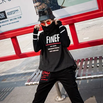 Max LuLu Nové Módne kórejský Zimné Dámske Turtleneck Topy Tees Ženy Punk Patchwork Pletené T-shirts Bežné Tričko Voľné Oblečenie