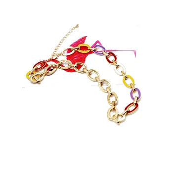 Nové módne dámske náhrdelníky olejované candy farby wellmade reťazca príslušenstvo pre lady