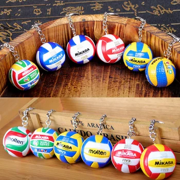 2ks/, veľa Šport outdoor nástroje, Plážový Volejbal PVC Keychain krúžok Futbal a Basketbal Beach Ball Krúžok narodeninám
