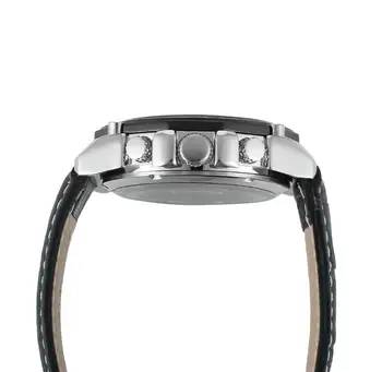 VÍŤAZ Módny trend duté dizajn cool biele pánske ciferník s čiernym puzdrom a čiernym koženým remienkom automatické mechanické hodinky