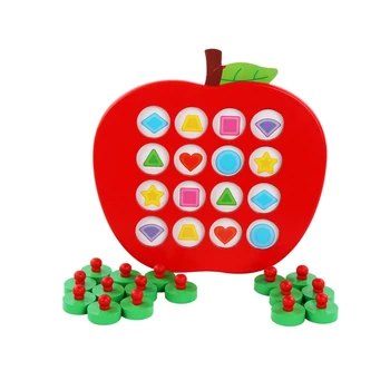 Skoro Vzdelávania 3D Puzzle, Hračky pre Deti, Drevený Apple Pamäte Zodpovedajúce Šach Hra Rodiny Bežné Hry Puzzle Ideálny Deň detí Darček
