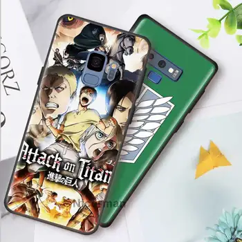 Anime Útok Na Titan obal Pre Samsung S10 S20 FE S9 Plus S8 Black Soft Telefón Capa pre Galaxy Note 20 Ultra 10 Lite 9 Coque