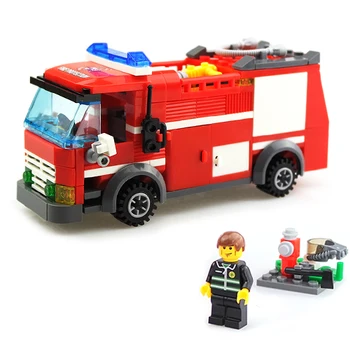 Detské zmontované hračka požiarne vozidlo požiarnej signalizácie série chlapec puzzle pravopisu vložená stavebné bloky vzdelávacie dievča hračky Model