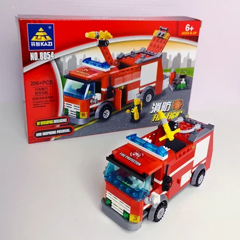 Detské zmontované hračka požiarne vozidlo požiarnej signalizácie série chlapec puzzle pravopisu vložená stavebné bloky vzdelávacie dievča hračky Model
