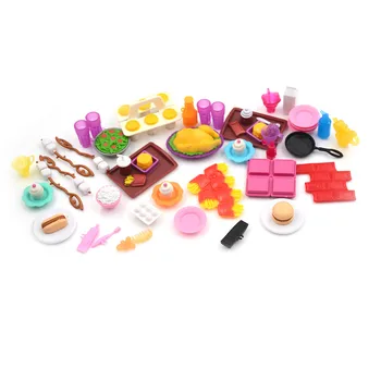 Zábavné hračky 1set pre dievčatká hrať dom hračky, plastové potravín tortu cup fľašu Kuchyňa súprava Pre bábiku pre kelly, bábika