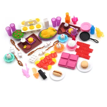 Zábavné hračky 1set pre dievčatká hrať dom hračky, plastové potravín tortu cup fľašu Kuchyňa súprava Pre bábiku pre kelly, bábika