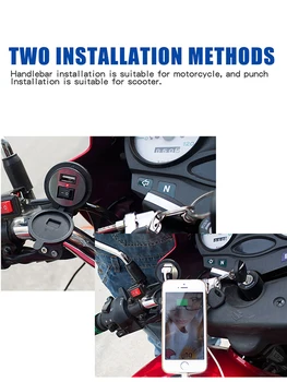 Motocykel USB Nabíjačka do Auta 12V s Spínač Zásuvky pre zapaĺovač Plug Nepremokavé Motorke Telefón Nabíjačku Adaptér