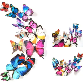 Dekoratívne Motýľ Stenu, Nálepky Opony Chladnička Dekorácie, Nálepky, Obývacia Izba Manželstva Miestnosti Dekorácie Motýľ Nálepky 3D