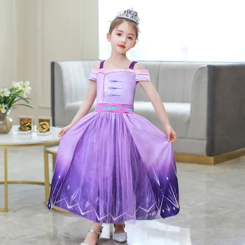 Bavlna Deti Šaty Pre Dievčatá Bežné Princezná Elsa Šaty Polyester Milé Dievčatá Oblečenie Módne Letné Batoľa Hotsale 2021