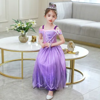 Bavlna Deti Šaty Pre Dievčatá Bežné Princezná Elsa Šaty Polyester Milé Dievčatá Oblečenie Módne Letné Batoľa Hotsale 2021