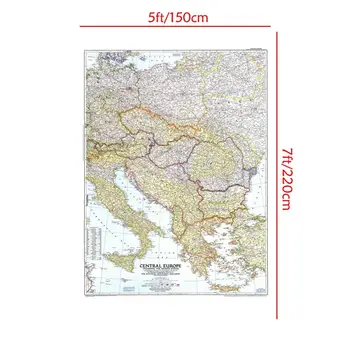 5x7ft HD Vytlačené Non-tkané Mapu Strednej Európy Vrátane Balkánske Štáty a v roku 1951, Vydanie Pre balík Office Stene Visí Maľovanie