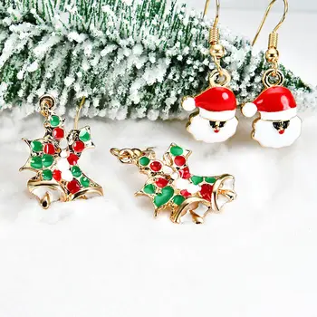 1 Pár Vianočné Módne Náušnice Kvapka Santa Claus Šperky Ornement Vianočný Stromček Ponožky Tvar Prívesok Nový Rok Darček Príslušenstvo