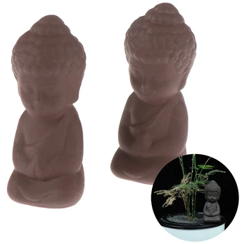 Mini Keramické Sochy Budhu Figúrka Hinduistickej Fengshui Socha Meditácie Miniatúry Zen Garden Home Decor Hračka 2.3x2.3x6.1 cm