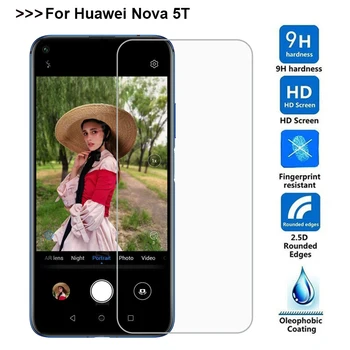 2 KS Nova 5T 5 T Skla Chránič nevýbušnom Predné Nano Vrstvou Tvrdeného Skla Fólia pre Huawei Nova 5T Screen Protector ^