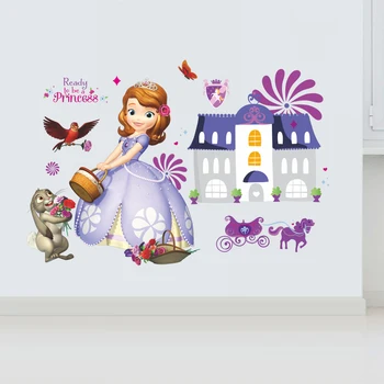 Disney Princezná Sofia Stenu Decor Nálepka Pre Deti Izba Dievčatá Spálňa Roztomilé Domáce Dekorácie Obtlačky Vymeniteľné Cartoon Diy Plagát