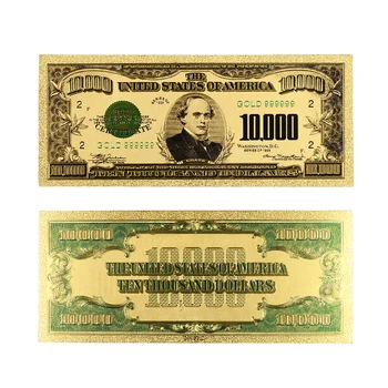 Farebné USA 1918 Rok Pozlátené Bankoviek USD10000 Dolárov Bankoviek V 24k Gold Falošné Peniaze, Účet za Dar a Zbierky