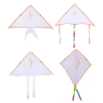 DIY Maľovanie Kite Farebné Kite Flying Sklopné Vonkajšie Kite Beach Deti detský Šport Zábavné Hračky