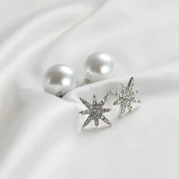 Perly autor luxusné osobnosti hviezdy stud náušnice kórejský módne minimalistický earings šperky pre ženy