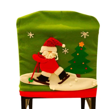 ZL Vianočná Večera Santa Claus Spp Stoličky Kryt na Stole, Strana Nový Rok Poťahy Snehuliak Elk Červená Vianočné Výzdoba