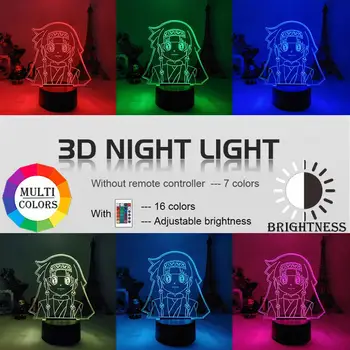 3D Lampa Hisoka Tvár Farba Led Mení Atmosféra pre Deti Spálňa Decor Svetlo Dieťa Nočné Svetlo Anime Hunter X Hunter Darček