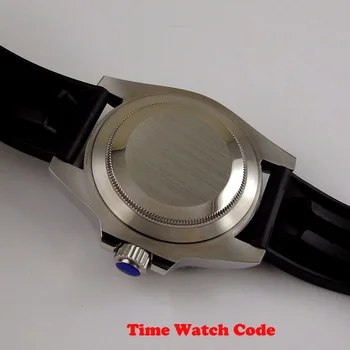 Čierna Č logo 40 mm pánske náramkové hodinky NH35 alebo Miyota automatický pohyb sterilné dial sapphire auto dátum keramická fazeta gumy popruh