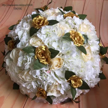 50 CM 2 ks/veľa svadobné, kvetinové steny Umelého hodvábu ruže, kvety svadobný stôl kvety Tabuľka vrchol kvetinové gule TONGFENG
