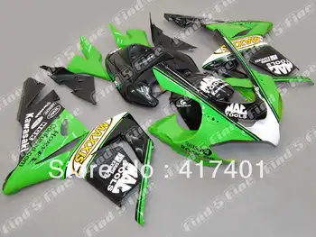 Zelená čierna horské pre Kawasaki NINJA ZX-10R 04-05 ZX10R 2004-2005 ZX 10R 04 05 2004 2005 ABS celý motocykel karosérie