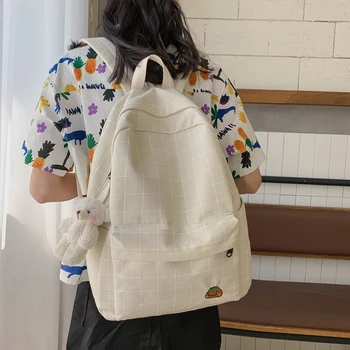 Dcimor mochila de lona feminina, de grande capacidade, bordado, de lona, requintado, bolsa de viag