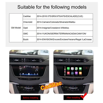 Android Video interface Box for2019 2020Cadillac XT5/XTS/ESCALADE Multimediálne Rozhranie s Wireless/USB dongle CarPlay