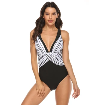 Sexy Čierna Jeden Kus Veľké Plavky, Body Uzavretých Plus Veľkosť Plavky S Push Up 2020 Kúpanie Oblek Pre Bazén Pláži Ženy Plávanie Oblek