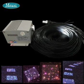 Maykit Terasa LED Optický Hviezda S 1,5 mm Čierne PVC Plášťom A 6 Farebných Vlákien Zdroj Svetla Diaľkový ovládač S CE, RoHS