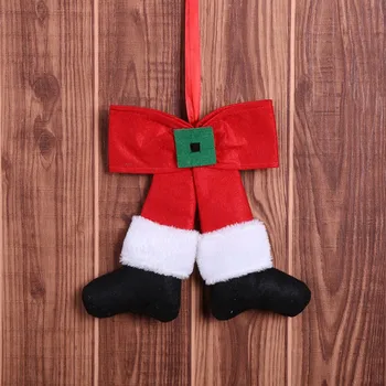 Kreatívne Luk-uzol Vianočný Stromček Elf Zavádzacia Dekorácie Ponožky Pančuchy Prívesok Visí Nohy Hotel Rozloženie Dekorácie