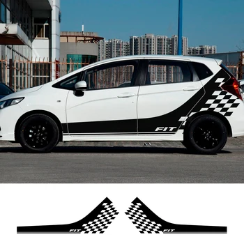 2 KS Auto Styling Dvere, Bočné Mreže Grafické Šport Samolepky Pre Honda Fit Auto Telo Dekorácie Vinyl PVC Nálepky Auto Príslušenstvo