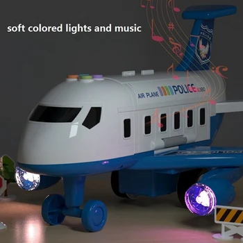Hudba Svetlo Simulácia Zotrvačnosti Detí Lietadlo Hračka s Mini Truck