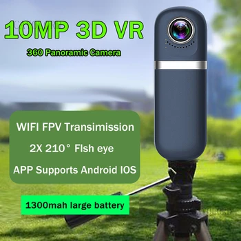 3D 360 VR Panoramatická Kamera 720P Video Rekordér Fotografie Prezeranie Šport Bike Travel Široký Uhol Comcorder Pre iphone IOS Android