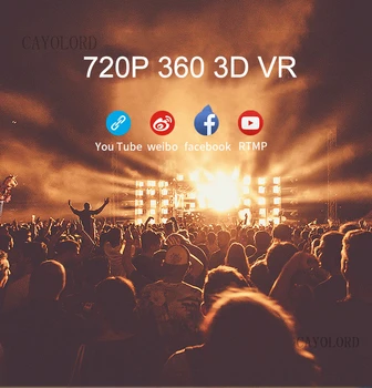 3D 360 VR Panoramatická Kamera 720P Video Rekordér Fotografie Prezeranie Šport Bike Travel Široký Uhol Comcorder Pre iphone IOS Android