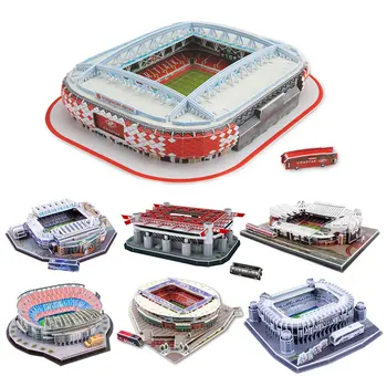 DIY 3D Puzzle Skladačka Svete Futbalový Štadión Európske Futbalové Ihrisko Montované Budovy Model Puzzle, Hračky Pre Deti,