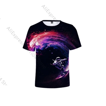 Priestor astronaut 3D Vytlačené T Shirt Dospelých Príležitostné O-krku Teen Tričko Vesmíru Krátky Rukáv Zábavné Tričká 2020 Letné Tee Tričko