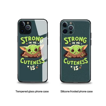 Na Mandalorian Yoda pre iPhone SE 6 6 7 8 plus X XR XS 11 12 mini Pro Max tvrdeného skla telefón prípadoch kryt mäkké silikónové