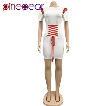 PinePear Čipky Duté Z Obväz Šaty Ženy Móda Bežné Krátke Mini Šaty 2020 Slim Fit Letné Šaty Veľkoobchod