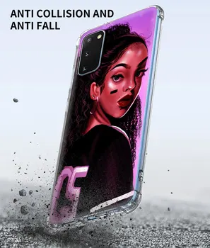 Čierne Ženy Umenie Afro Dievčatá obal pre Samsung Galaxy S20 FE S10 S8 S9 Plus Poznámka 10 Lite 20 Ultra 5G 9 Airbag Shockproof Mäkké Pokrytie