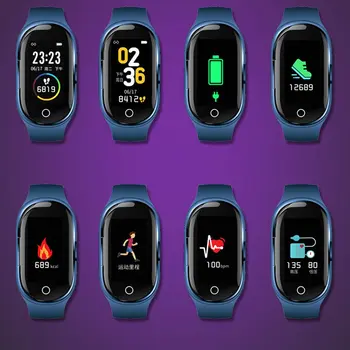 2 V 1 Smart Hodinky S Hovoru Slúchadlo Handsfree Slúchadlá Inteligentný Náramok Sport Sledujte Fitness Tracker Pre Ios A Android