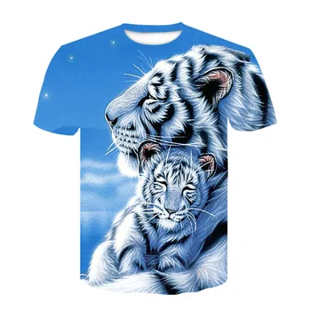 Lev T-shirt 3D zvierat tlač krátke sleeve T-shirt lev hlavu letné nosenie, pánske street nosiť osobné oblečenie