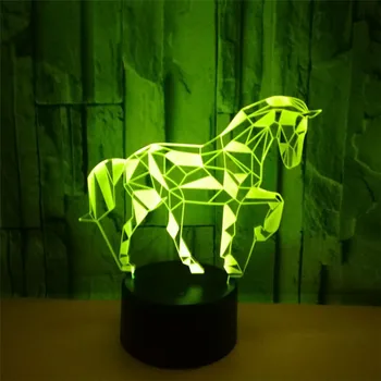 Novinka 3D Akrylové LED Stolná Lampa Zebra Kôň RGB Nočné Svetlo USB/Batérie Powered Domov Decro Dieťa Spať Osvetlenie